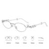 Women's Luxury Diamond Pochromic Glasses Fashion Trend Small Oval Myopia Eyewear Color Changing Anti-UV Eyeglasses 0 To -4.0