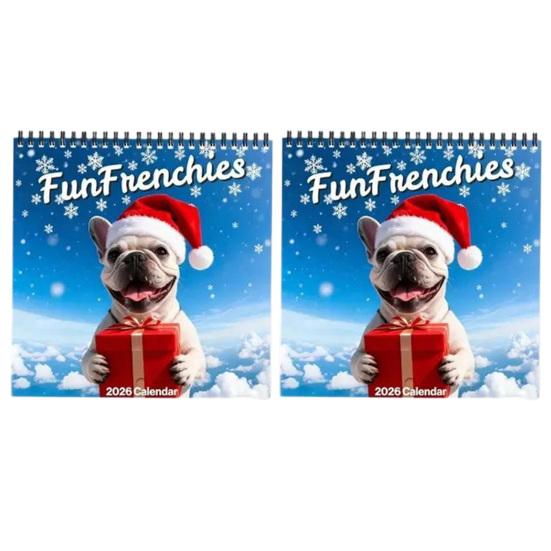 Französische Bulldogge Kalender 2026 Januar 2026 - Dezember 2026 12 Monatskalender Lustiger Frenchie Wandplaner für Zuhause Büro