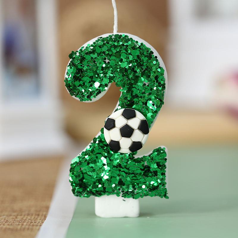 1PCS Number 0 1 2 3 4 5 6 7 8 9 Football Decoration Birthday Candle Boy Cake Things Candle Sparkles Children's Candles Surprises