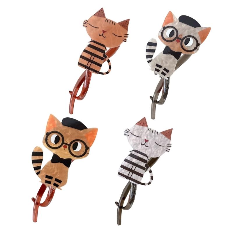 1PC Kitty Shaped Barrettes Nonslip Grip Lightweight Hair Accessories Acrylic Barrettes For Different Hairstyles