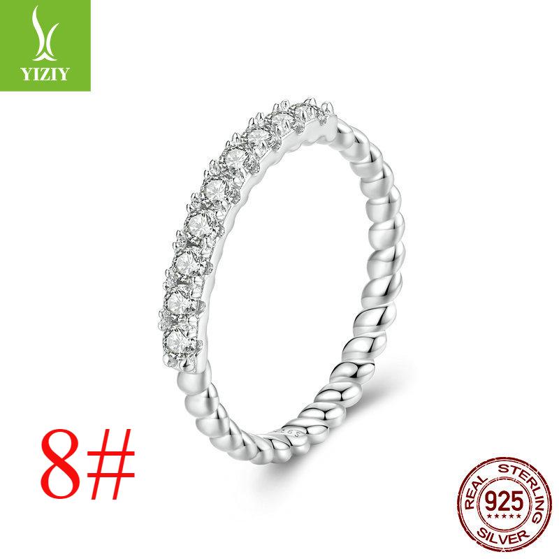 Stylish Sparkling Mozzarella Diamond Textured Ring, Stylish And Elegant Luxury S925 Sterling Silver Ring Jewelry