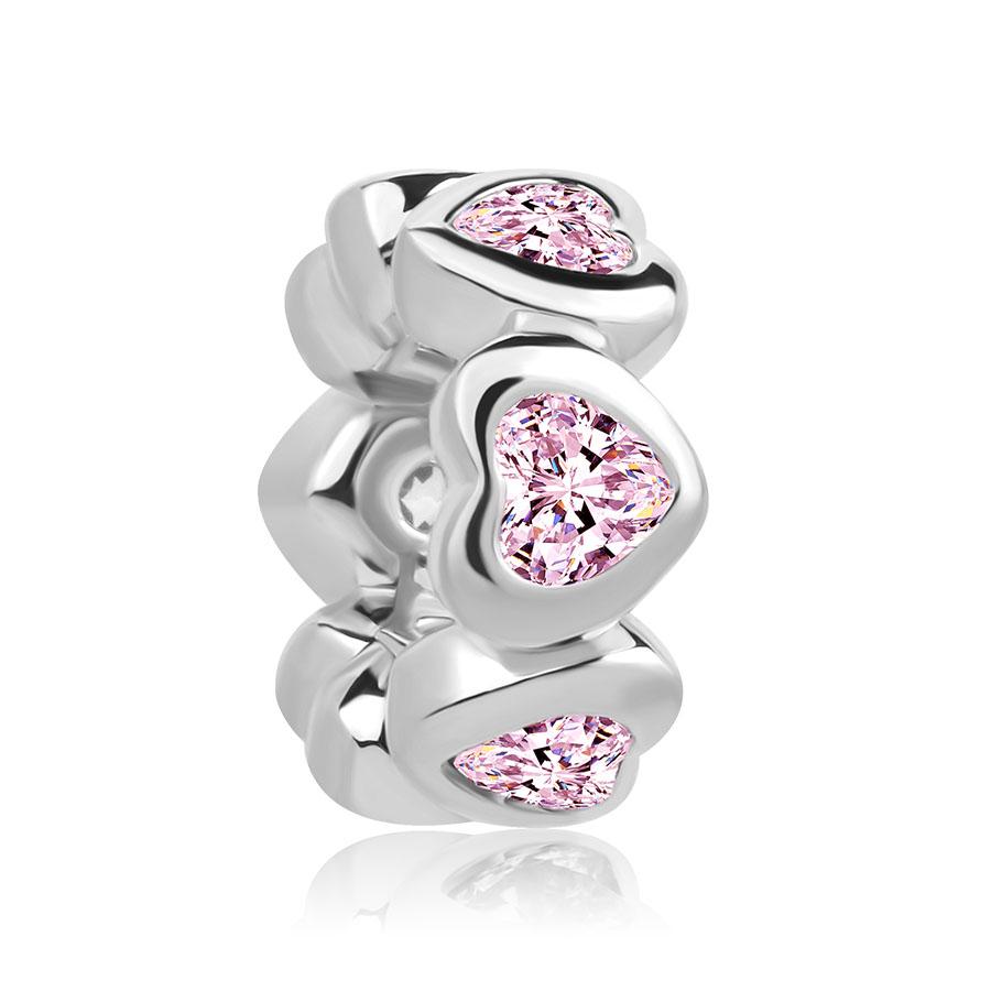 925 Silver Openwork Hearts Spacer Charm Beads Fit Original Bracelet Bangle DIY Fashion Woman Jewelry Trinkets