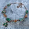 Green Tourmaline Gemstone Copper Electroformed Wife Gift Chain Necklace Jewelry VP-111