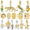 Copper Golden Series Leopard Charms Bead Bow Clip Crown Pendants Fit Bangle Bracelet Diy Jewelry Marking