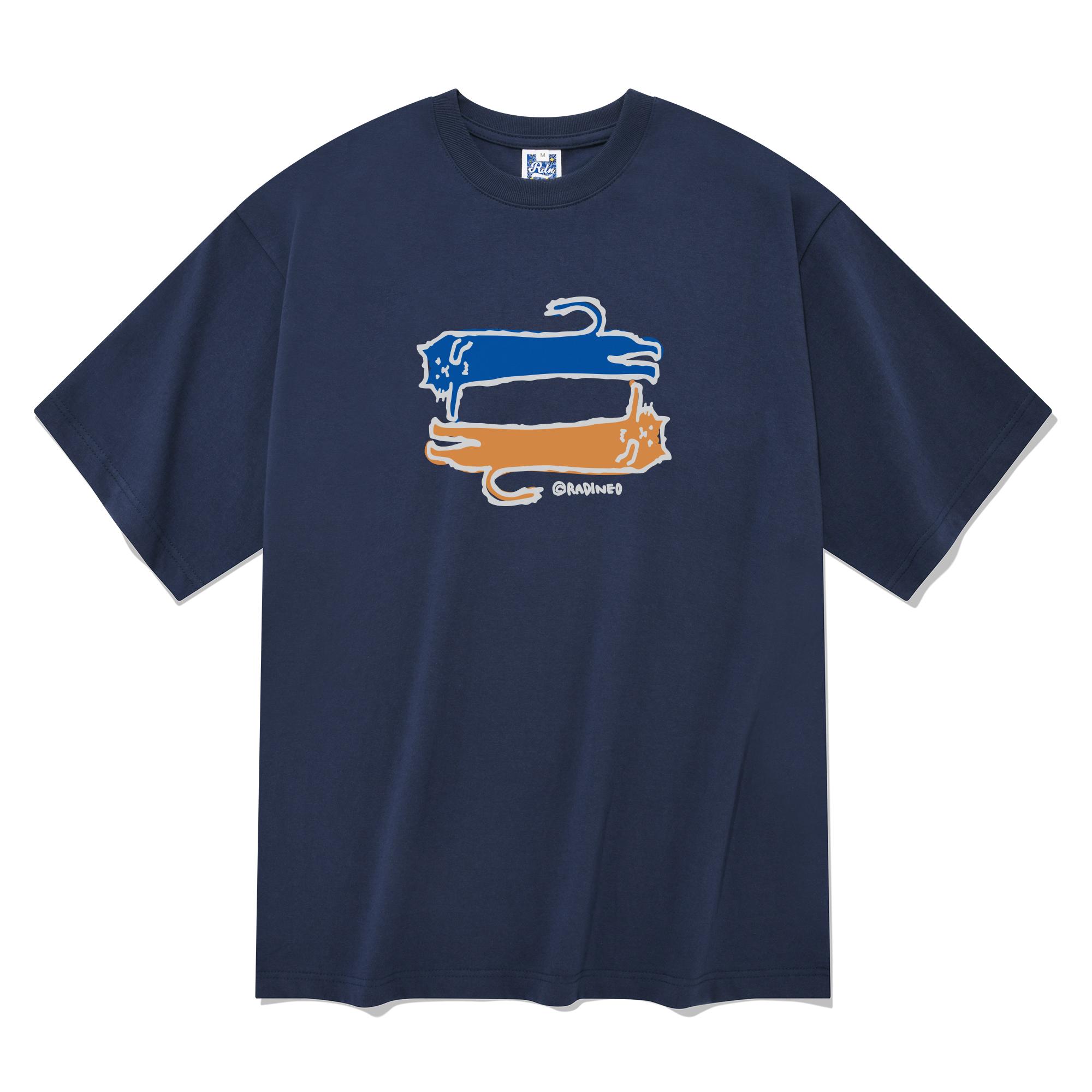 Radineo Long Cat Short Sleeve T-Shirt Navy Xl