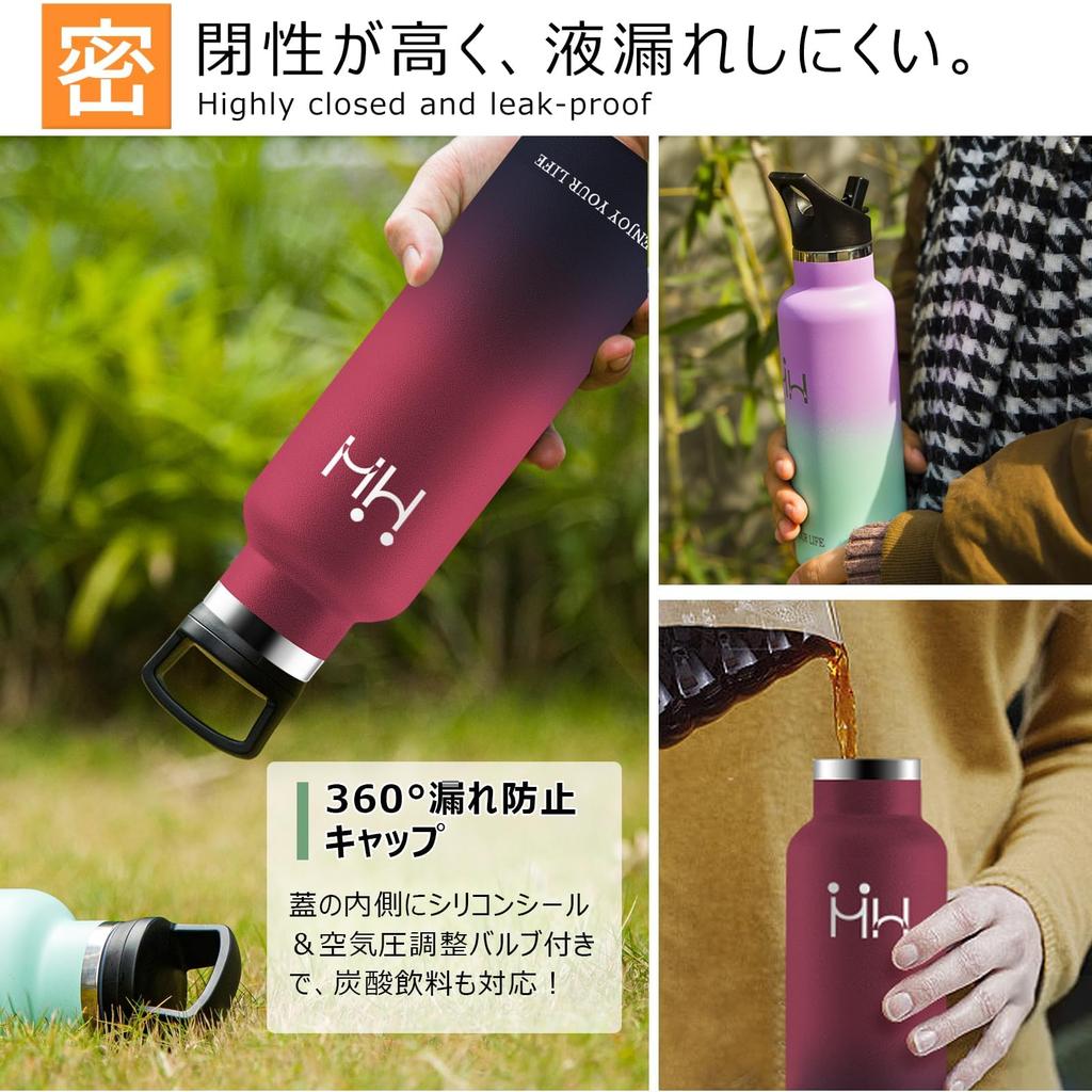 Eliciya Stainless Steel Thermos 1 Vacuum Keeps Drinks Hot or Wide Mouth for Easy Ice and Drink Straw Carbonated Drink Cloth Bag Lightweight and