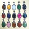 Geometric Gemstone Necklace Pendant With Embedded Semi Precious Stones For Fashion Jewelry Enthusiasts