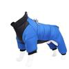 Reflective Waterproof Dog Jacket: Thickened Autumn/Winter Down Coat for Small Pets, Four-Legged Design, Cotton Material.