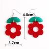 New Korean Neon Red Yellow Acrylic Flower Drop Earrings For Women Girls Transparent Long Dangle Earrings Fashion Party Jewelry