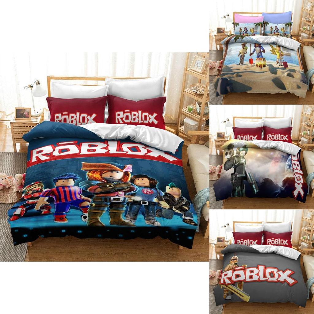 Luxurious 3d Printed Roblox Game Bedding Set With Soft Duvet Cover And Pillow Shams
