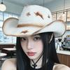 Wide Brim Sun Hat Breathable Straw Hat Fashion Westren Cowboy Hat  Women