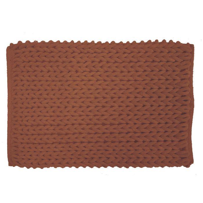 Tapis de bain - EDEN - Arielle - Chenille relief - 50 x 80 cm - Terracotta