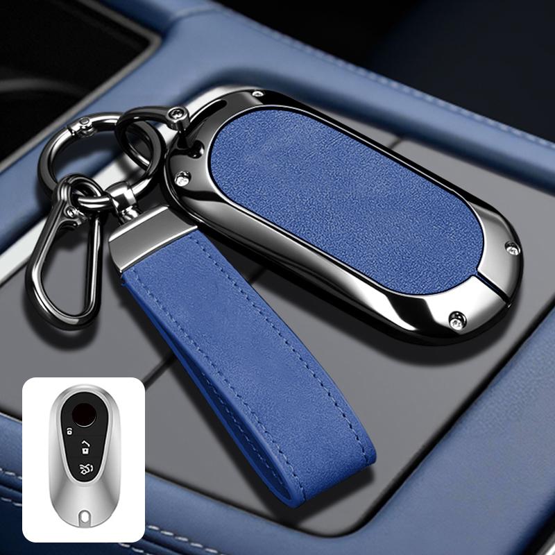 Zinc Alloy Leather Car Key Holder For Mercedes-Benz C E S-Class Glc W206 W214 W223 E300 C260 C300 S450 S500 S400 S480 Keychain