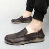 New Men's Fashionable and Comfortable Soft Soled Cowhide Bean Shoes Brand Men's Outdoor Breathable and Non Slip Casual Loafers