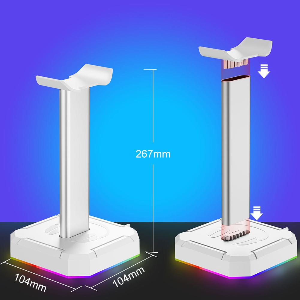 Headphone Stand Holder Rack RGB Backlight Head Mounted Headphone Stand Rack Desktop Organizer Vertical Bracket Hanger