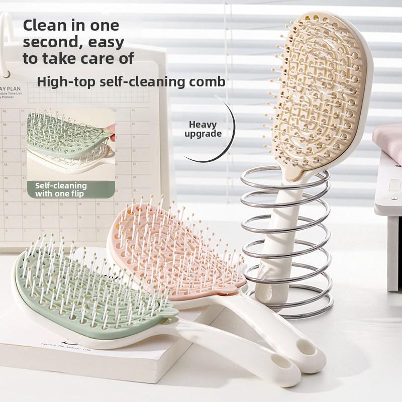 Loose High Crown Hairbrush for Women - Long Hair Styling Massage Meridian Airbag Ribbed Air Cushion Comb