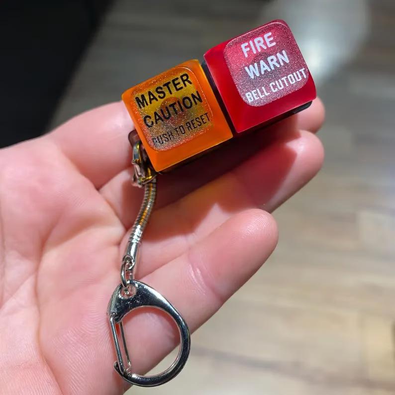 1/2Pcs Warning Simulator For Pilot'S Refreshing And Stress Relieving Device Egpws Boeing 737 Warning Sound Simulator Keychain