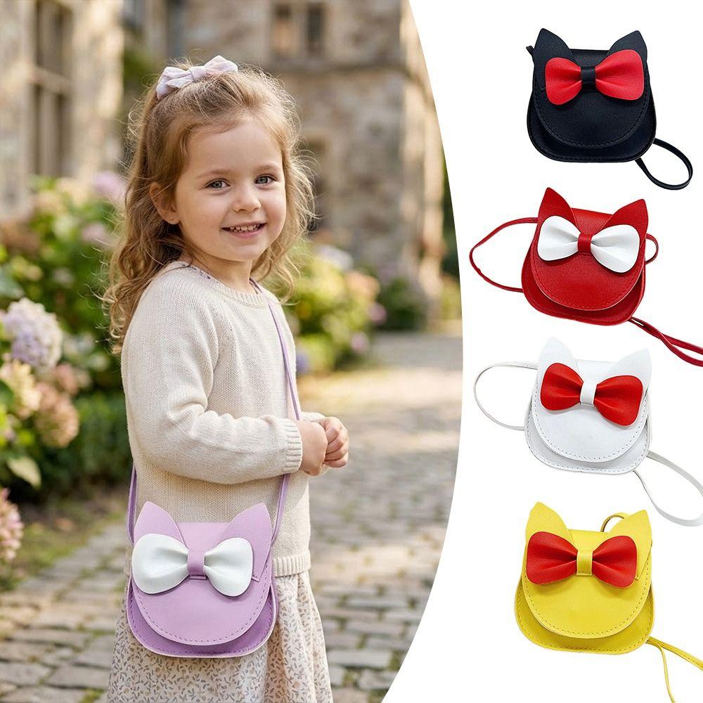 Portable Princess Kids Crossbody Bag Bow Cartoon Mini Shoulder Bags Kids Small Bag Children