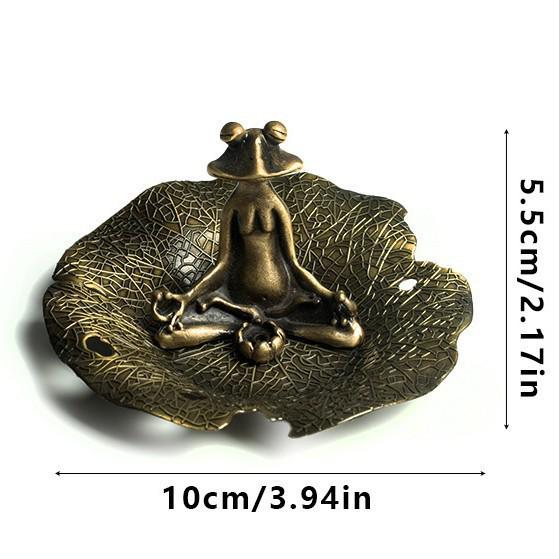 Alloy Frog Incense Holder Set - Chinese Ethnic Style for Home or Office
