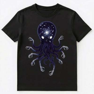 Cosmic Horror Fan Galactic Octopus Skeleton Being Fantasy Unisex T-shirt Tops Tees Unisex