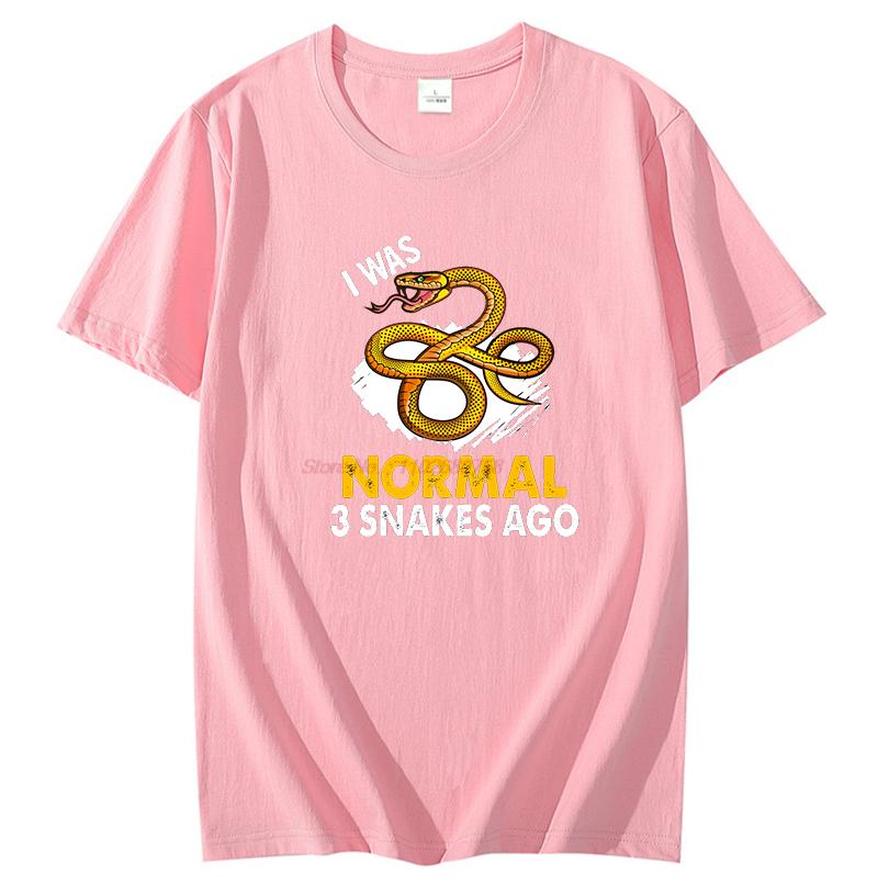 Funny Shirts Graphic Tee I Was Normal 3 Snakes Ago Fashion For Unisex Tops Tshirt New Arrival Goods Summer Cotton Tshirt