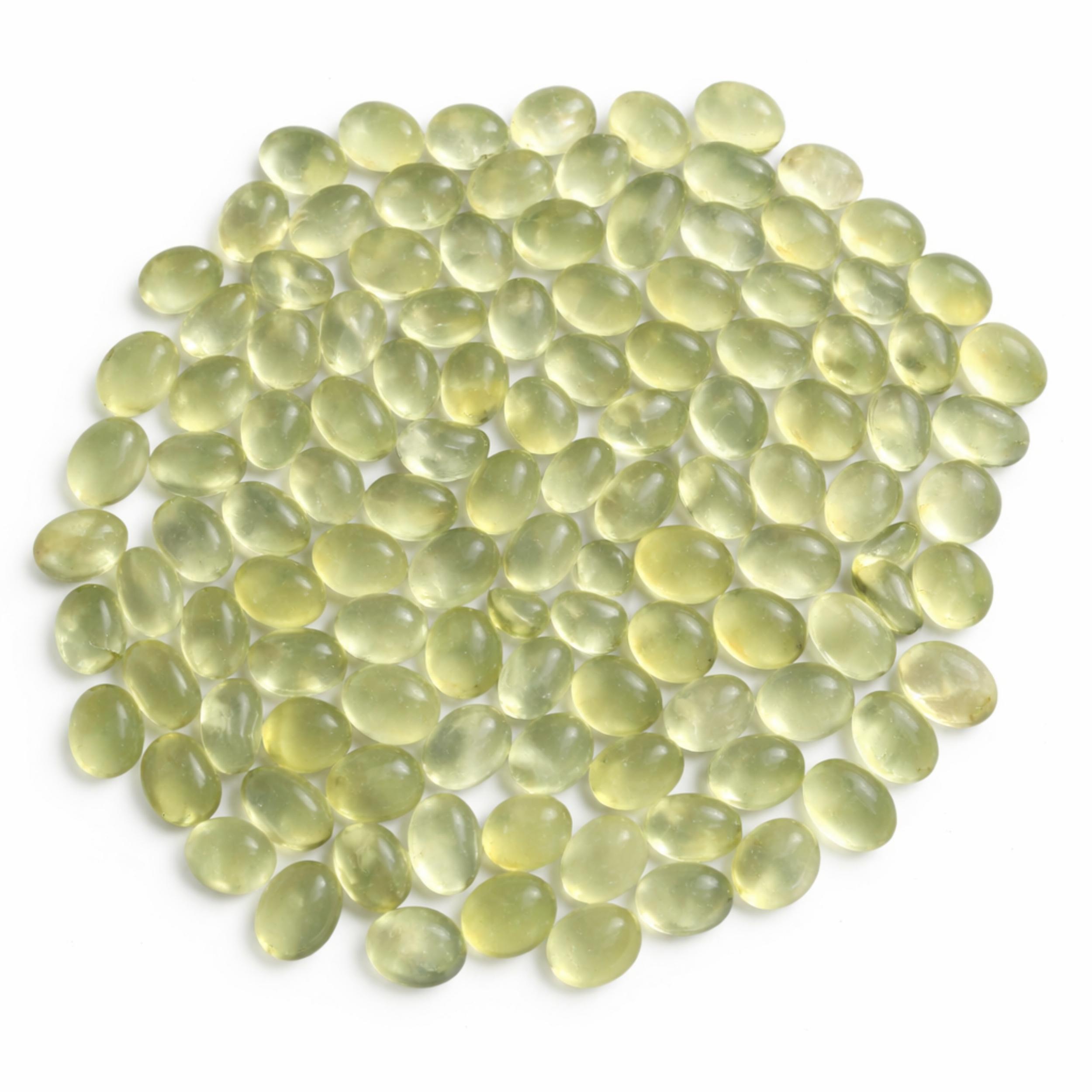 AAA+ Natural Prehnite Cabochon Oval Flat Back Calibrated Gemstones, 20x30mm Size Green Prehnite Loose Stone for Jewelry Making 20x30mm зелёный