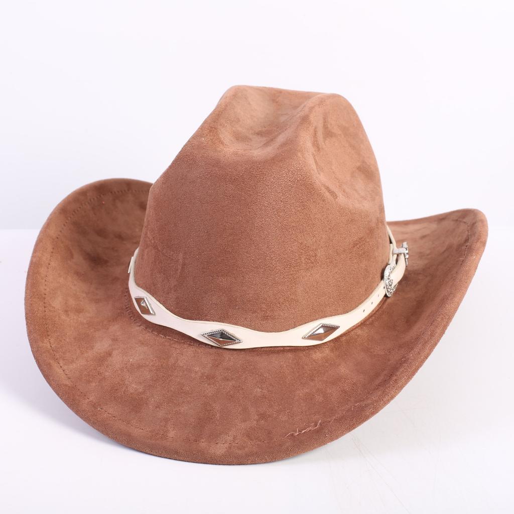 New Color Western Cowboy Hat Men's and Women's Commuting Versatile Simple Wind Wide Brim Top Hat Sun Hat