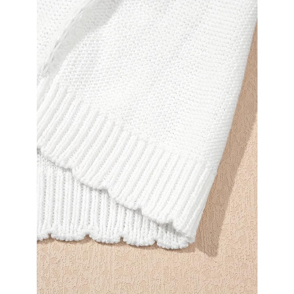 Herfst Winter Nieuw Frans Stijl Zoet Mode Ronde Hals Mesh Uitgesneden Korte Mouw Gebreide Top