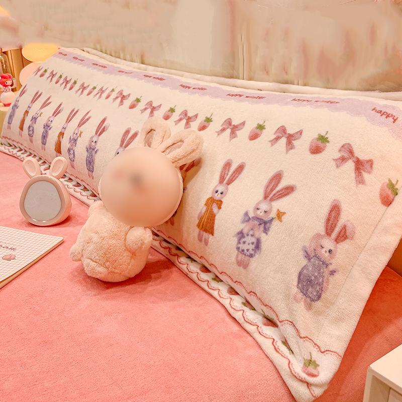 Plush Rectangle Pillowcase 48x120/150/180cm 50x90 Soft Coral Fleece Cute Cushion Cover Envelope Closure Design Home Pillowslip