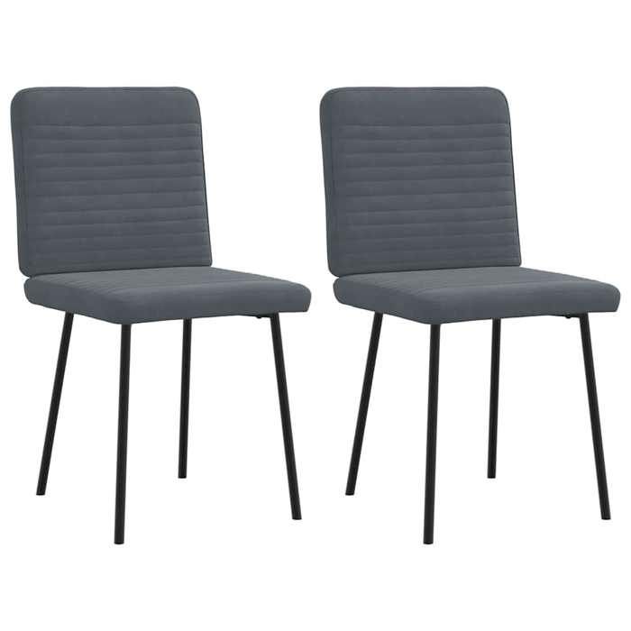 VidaXL Chaises à manger lot de 2 Gris foncé Velours 4101134