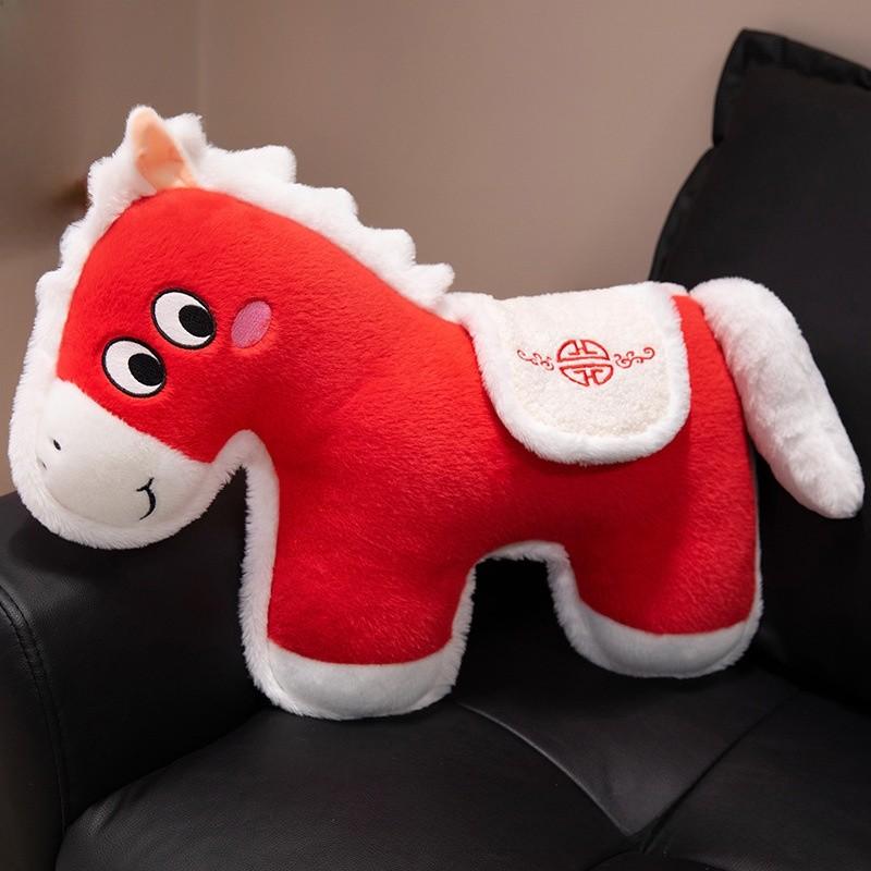 Style Fortune Horse Plush Toy With Soft Short Pile Fabric For Office Decor And Gift Giving