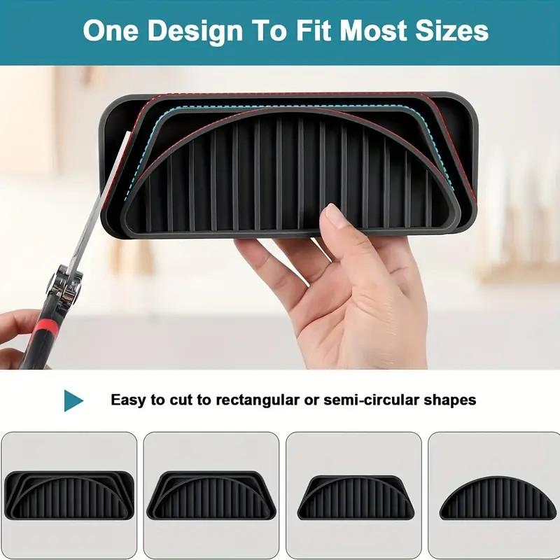 1Pc Silicone Refrigerator Drip Catcher Tray - Water Dispenser Drip Tray & Ice Protector Pan With Raised Ridges For Efficient Dra