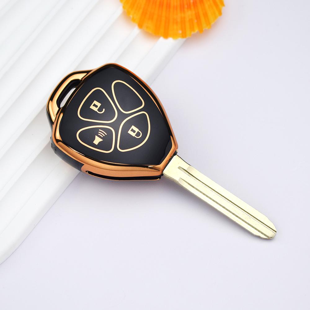 

Чехол для дистанционного ключа из ТПУ с 3 кнопками для Toyota Camry RAV4 Crown Avalon Corolla Reiz Venza Matrix Yaris, сумка, аксессуары чёрный