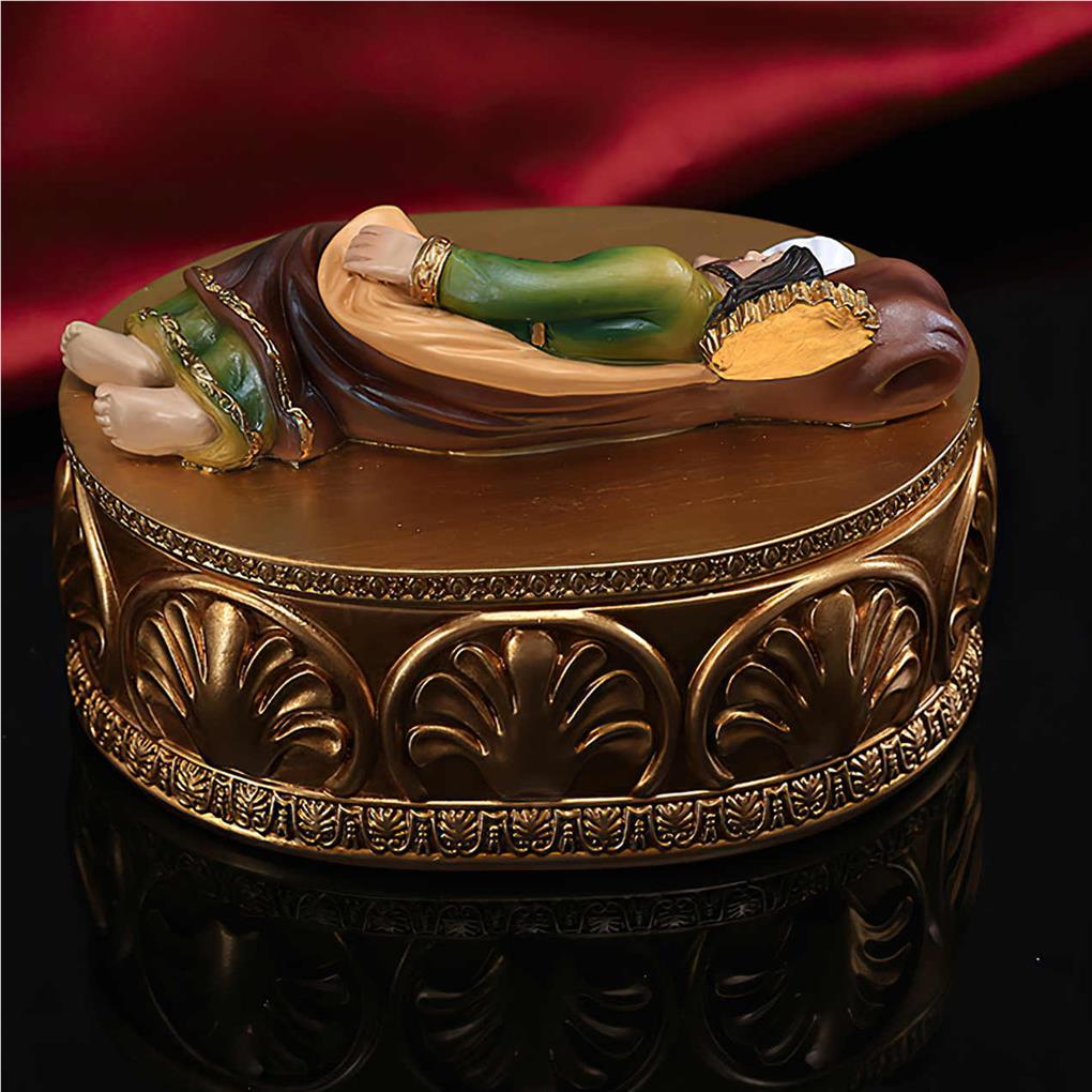 St Joseph Resin Statue Vintage Style Non-Fading Religion Sculpture Retro Jewelry Box Decorative Desktop Figurine