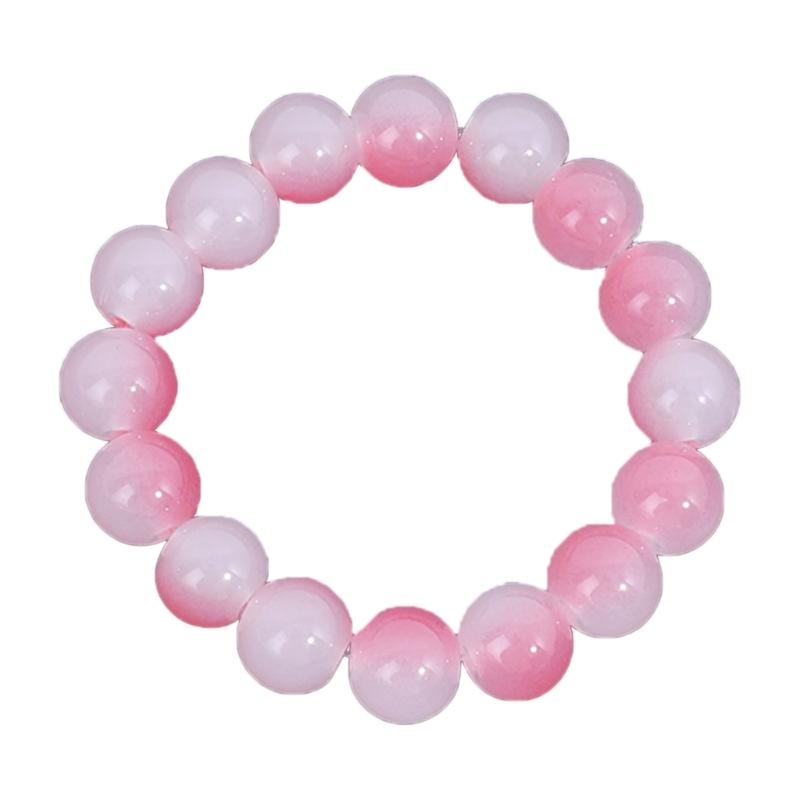 

Pink White Jade Bodhi Gradient Color Beads Charm Bracelet for Men Women Kids Around The Finger Soft Beaded Bracelets 1