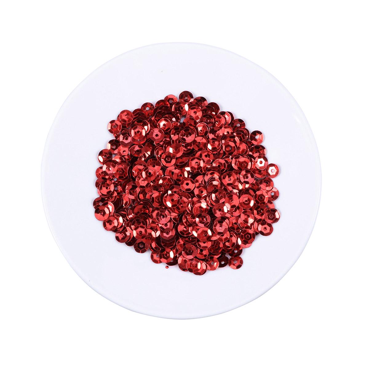 

1000pcs 6Mm Round Loose Sequins Sparkling Colorful Paillettes For Diy Crafts Sewing Embellishment Wedding Clothing Shoes Bag червоний
