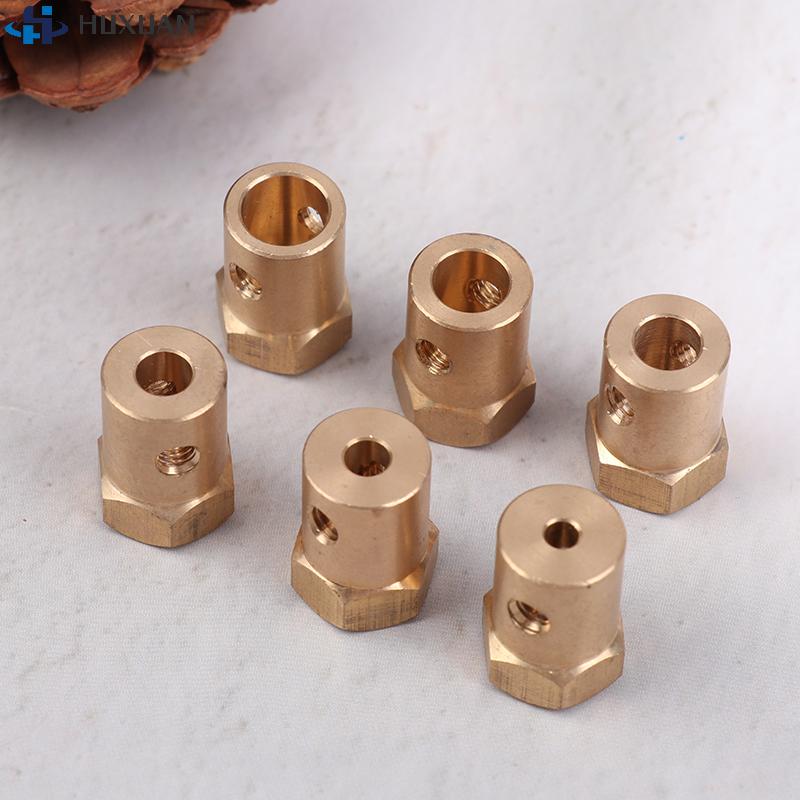 1Pcs 3/4/5/6/7/8MM Wheel Hex Coupling Coupler With Screws Brass Sleeve Adapter Tire Connector For RC Boat Car Spare Parts