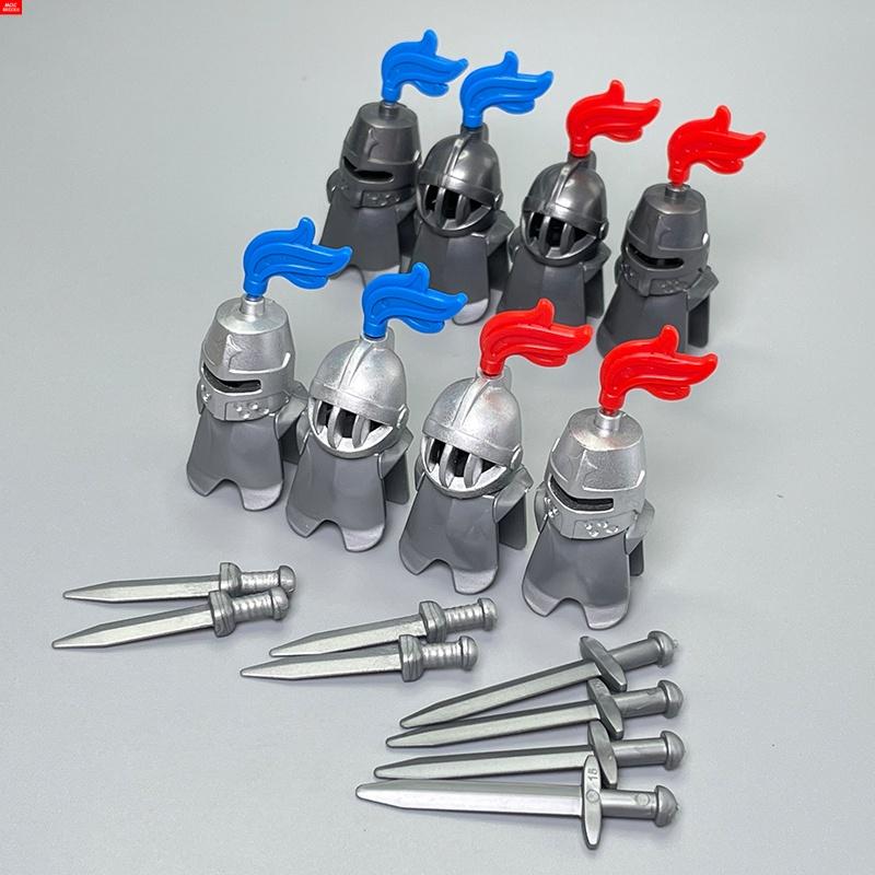 MOC Blocks Medieval Knights Rome Armour sword Soldiers Weapons Helmet Action Figure Learning Accessories Construction Block Toy