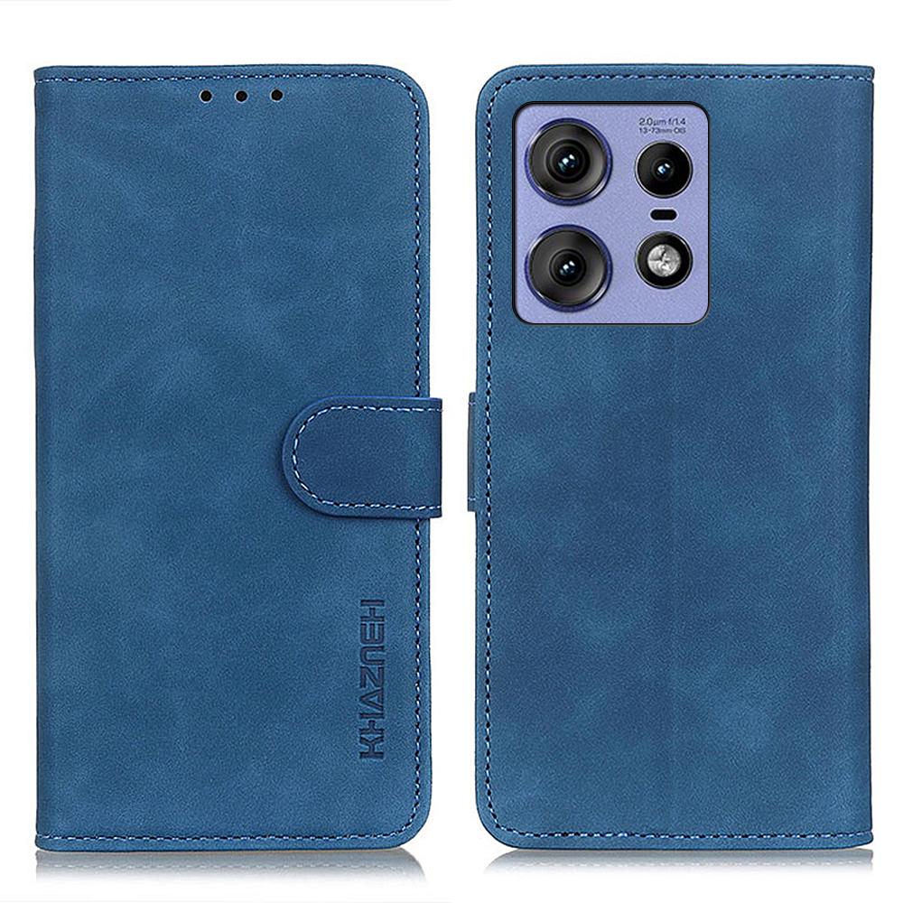 

KHAZNEH Чехол для Motorola Edge 50 Pro 5G Ретро Кожа Держатель для Наличных Карт Кошелек Чехол для Телефона Blue