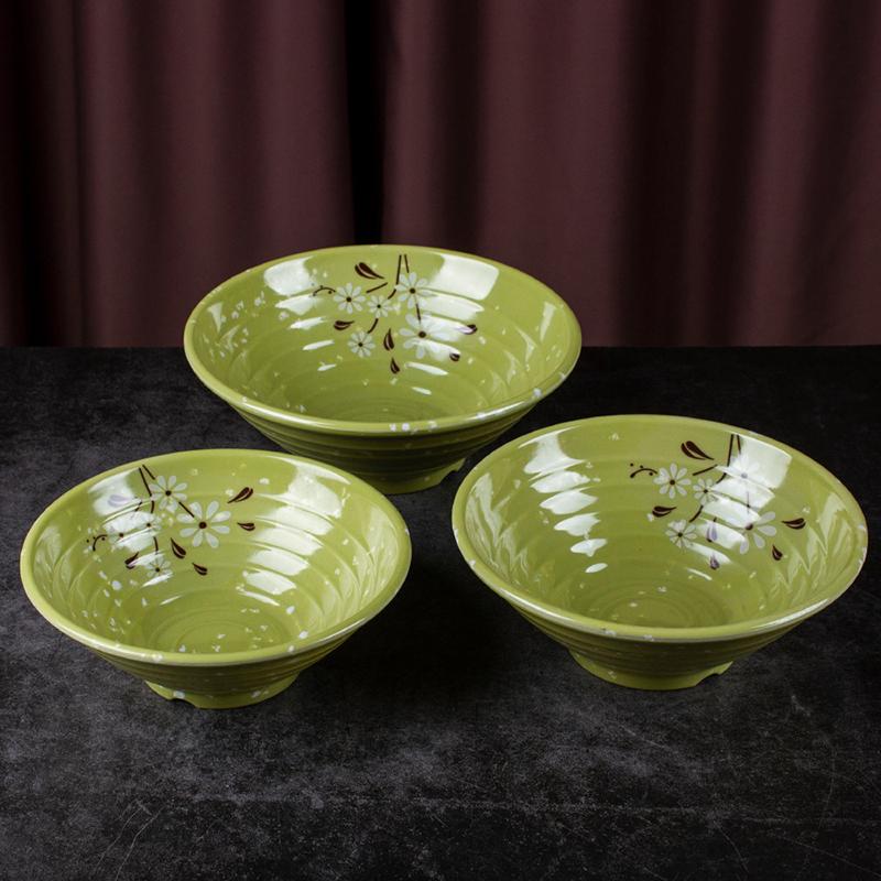 Break-Resistant Melamine Noodle Bowl Thickened Flower Large Bowl Soup Bowl Plastic Food Tableware 7/8/9 Inch