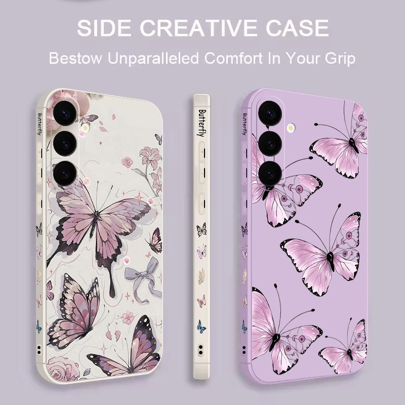 Colorful Butterfly Print Case For Samsung Galaxy S26 S25 Ultra S24 S23 S22 Plus S21 FE A15 A16 A17 A35 A36 A54 A55 A56 5G Soft Cover