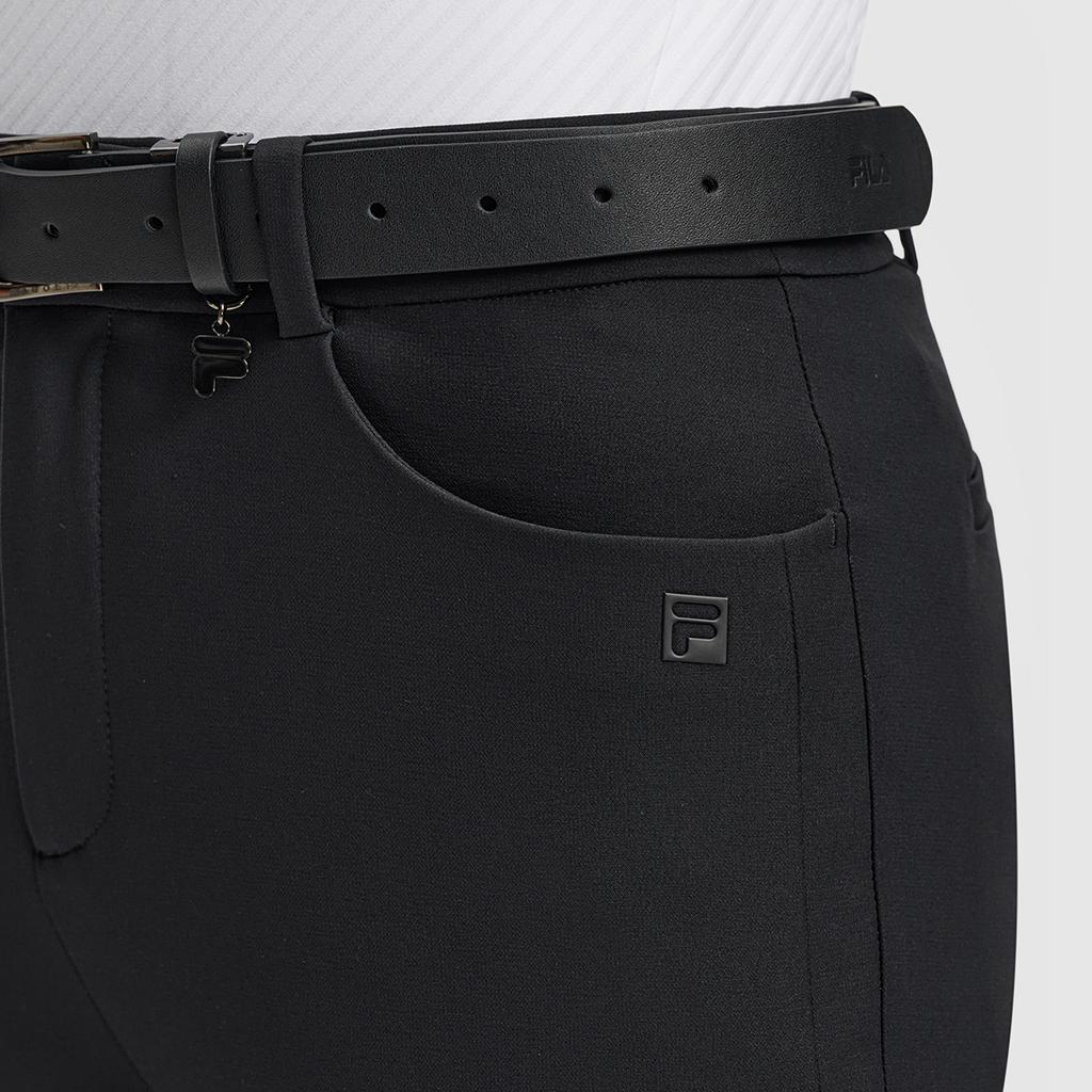 FILA Golf Series Simple Solid Color Comfortable Versatile Woven Casual Pants Women bottoms Deep-Black A11W615806FBK