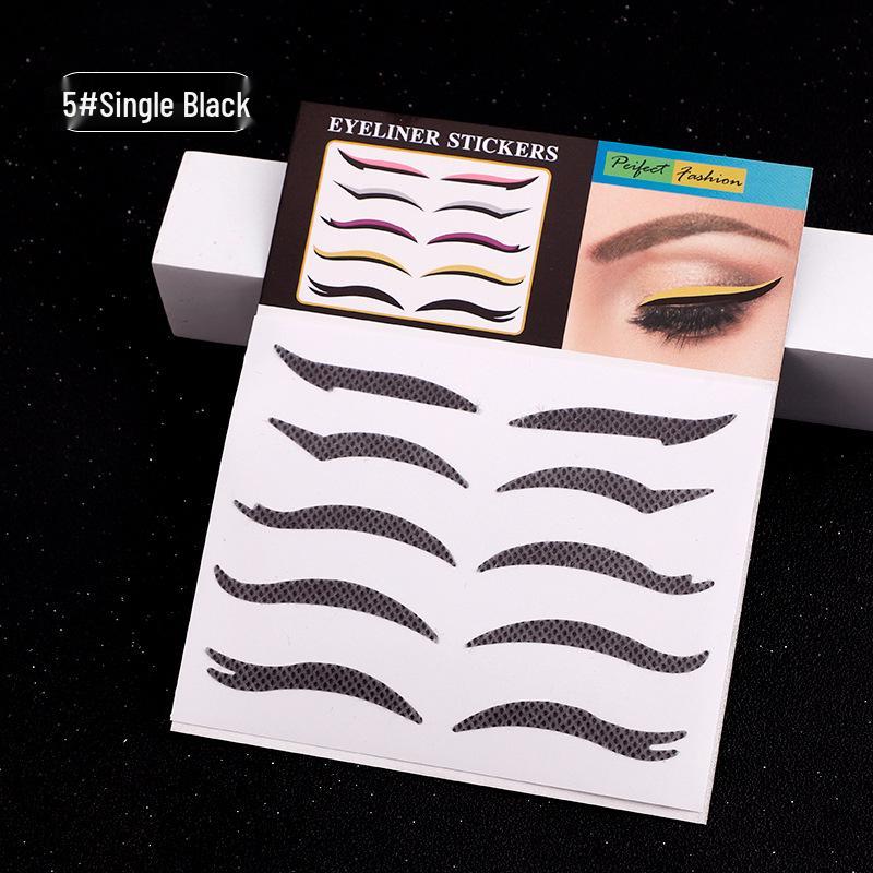 

5 пар самоклеящихся наклеек для теней и двойных век для сценического, праздничного, клубного макияжа - Европейский и американский стиль с мерцающей подводкой для глаз