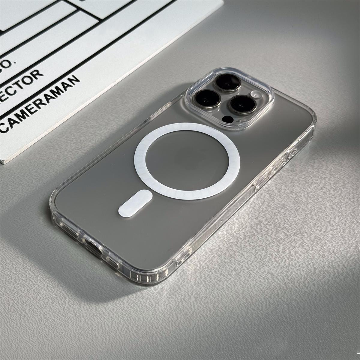

Matte transparent color armor magnetic charging phone case for iPhone 16 15 14 13 12 11 Pro Max magsafe shockproof hard cover For iPhone 12