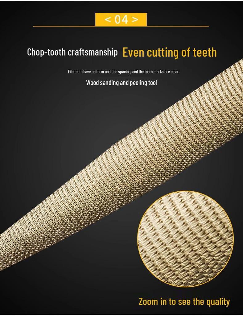 Tungsten Steel Coarse Tooth Hand File for Woodworking & Chainsaw - Wear-Resistant, Fine Finish