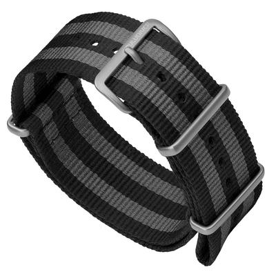 ZULUDIVER Classic Bond 1973 British Cadet Nylon Watch Black Gray Satin Buckle 22mm Band, & - -