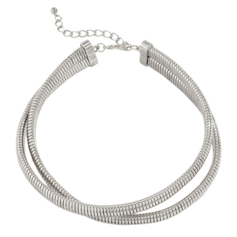 Массивное цепное ожерелье Гранж украшение на шею Преувеличенное ожерелье Металлический витой чокер Привлекающий внимание чокер Железный материал