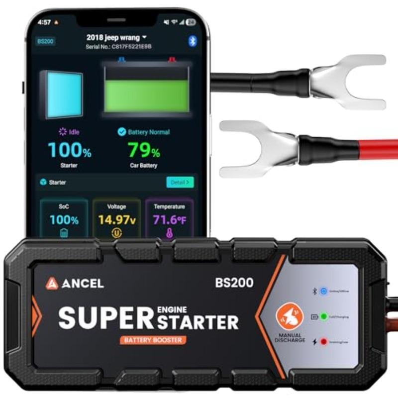 BS200 Engine Super Starter - Permanent Connected Jump Starter with Super Capacitor Proactive Car Battery Jump Box and Battery M