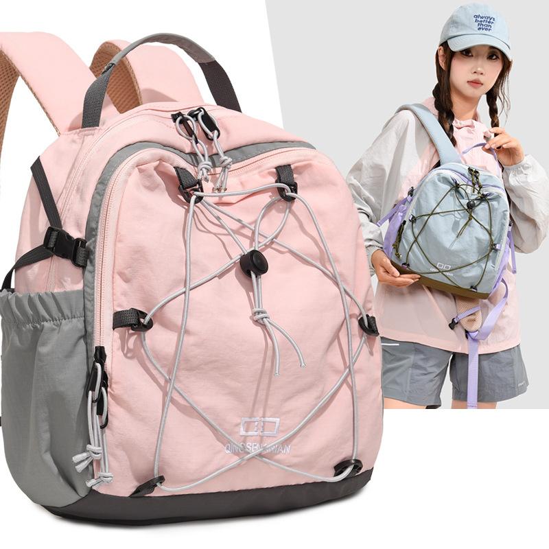 Zaino da Esterno Color Block per Donna, Design Traspirante Multiple Tasche, Ideale per Escursionismo e Viaggi