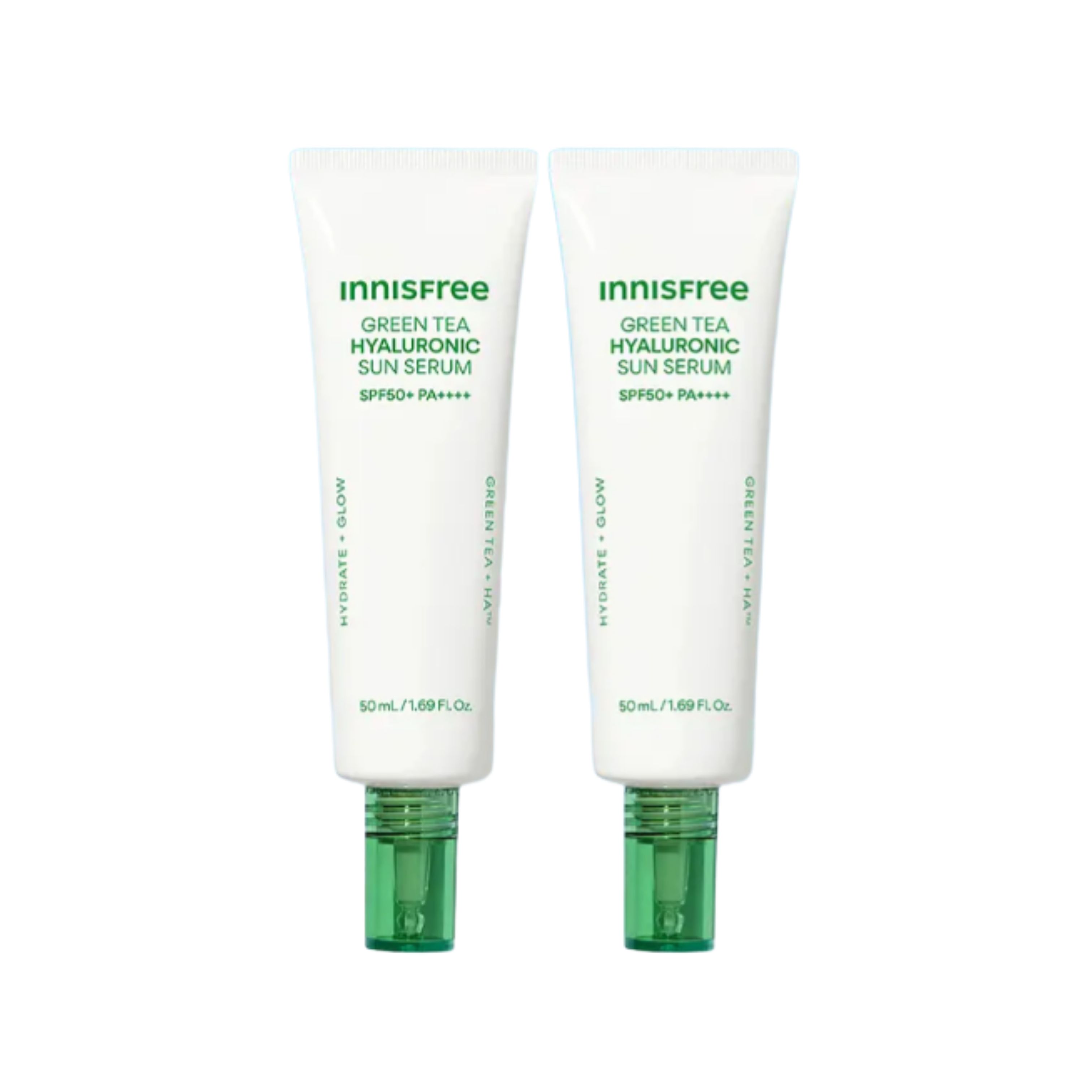 Innisfree Green Tea Hyaluronic Sun Serum SPF50+ PA++++ 50ml (1+1 Set)